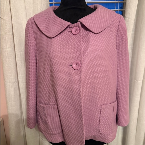 Ann Taylor Jackets & Blazers - Ann Taylor Lavender Textured Jacket Size 16 | Button Front Career Blazer